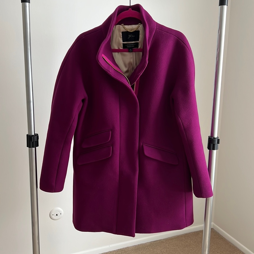 J.Crew Eggplant Cocoon Coat- Sz 14